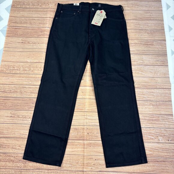 Levis Mens Western Fit Stretch Straight Leg Jeans W38 L32 Black - Picture 2 of 13